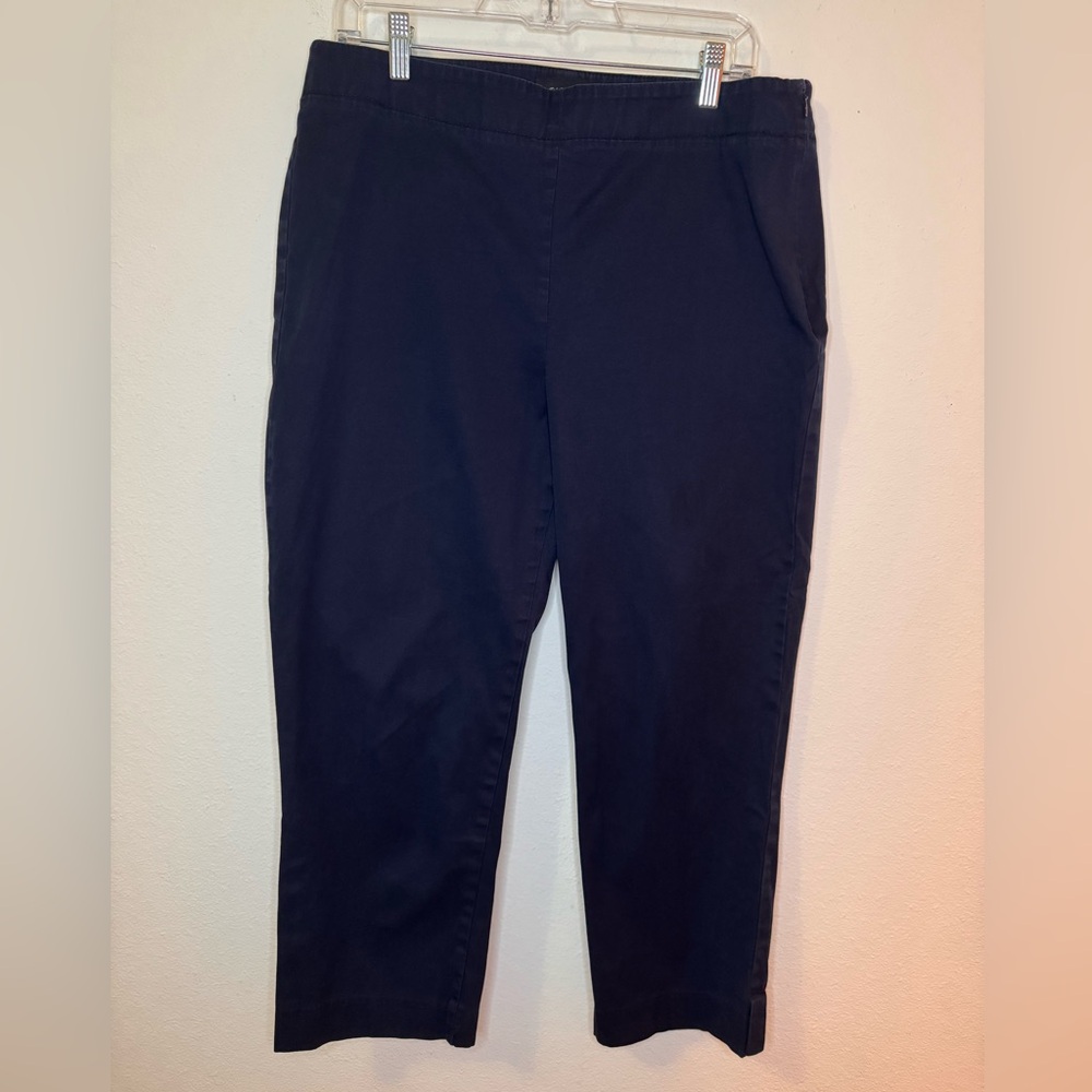 Talbots Sz 14 Blue Ankle Cropped Chino Pants with Slim Fit